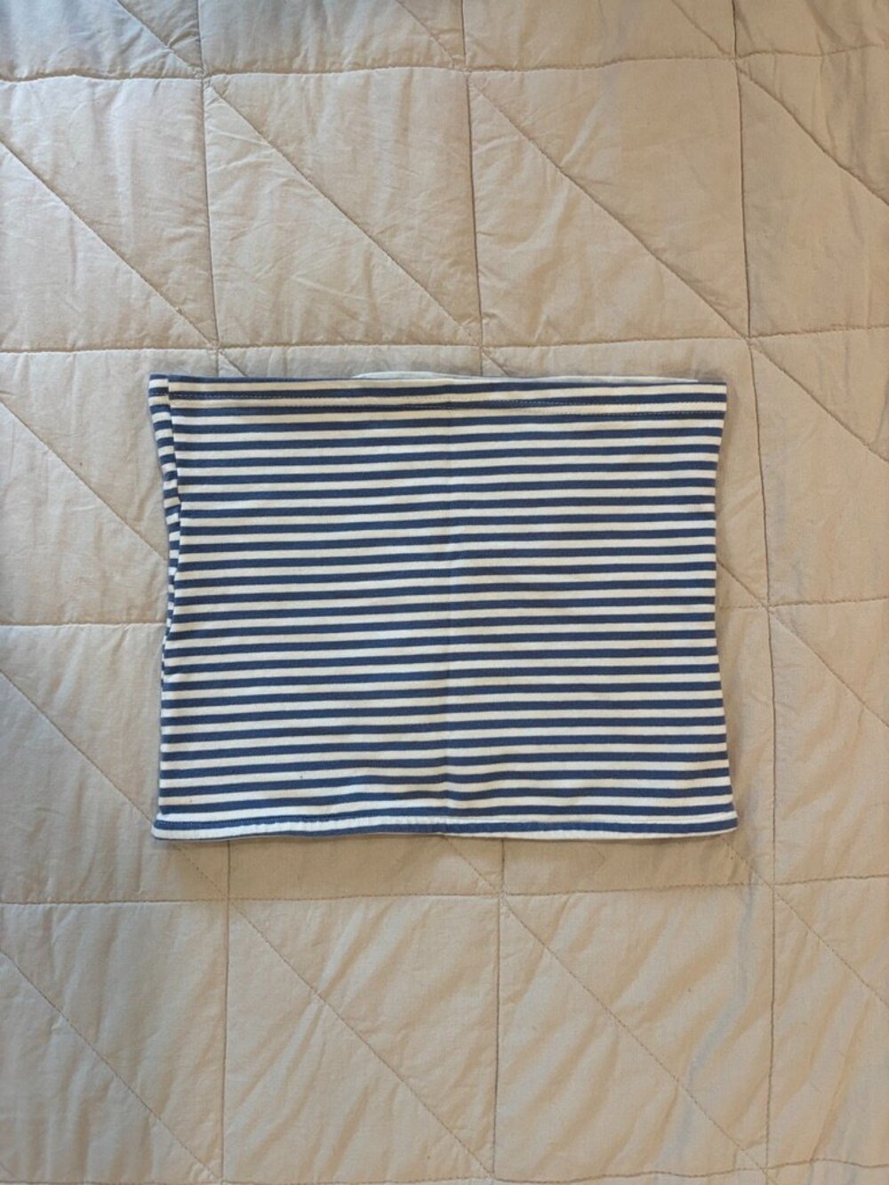 Edikted Blue White Stripe Ribbed Tube Top Coquette Y2K
